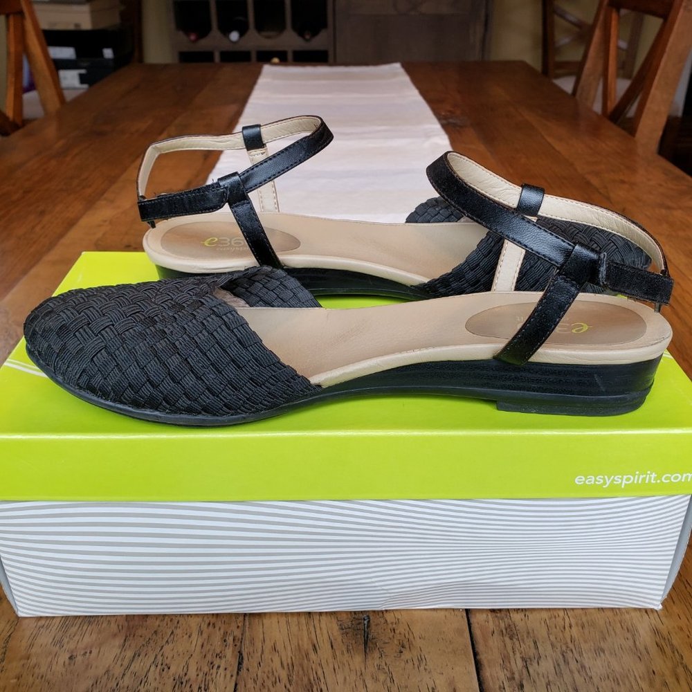 EasySpirit Black Weave Flats